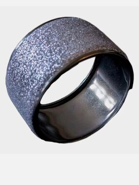Y2K Vintage Chunky Style Glitter Bangle Bracelet Dark Gray
